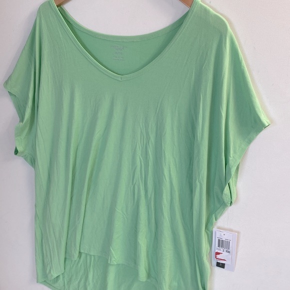 JOAN VASS V-neck Short Sleeve T-shirt In Spring Leaf, Size 2X, NWT - Picture 9 of 12